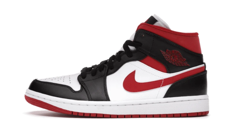Air Jordan 1 Mid Gym Red Black White - 554724-122