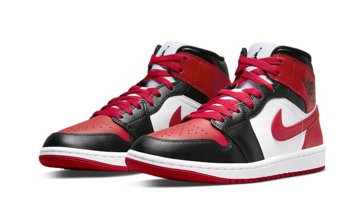 Air Jordan 1 Mid White Bred Toe - BQ6472-091