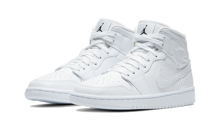 Air Jordan 1 Mid White Snakeskin - BQ6472-110