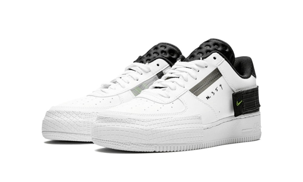 Nike Air Force 1 Low Drop Type White Black Volt - AT7859-101
