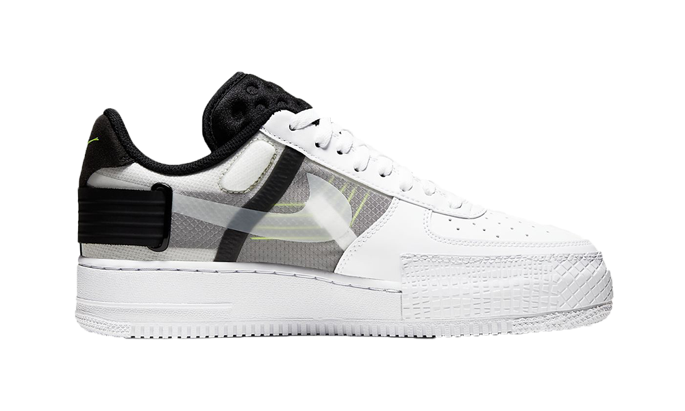 Nike Air Force 1 Low Drop Type White Black Volt - AT7859-101