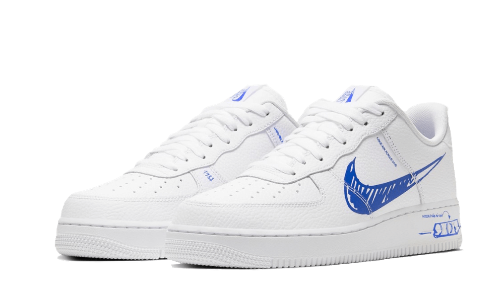 Nike Air Force 1 Low Sketch Blue Swoosh - CW7581-100