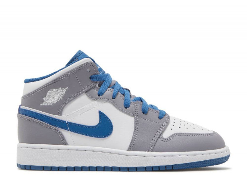 Air Jordan 1 Mid True Blue Cement (GS)