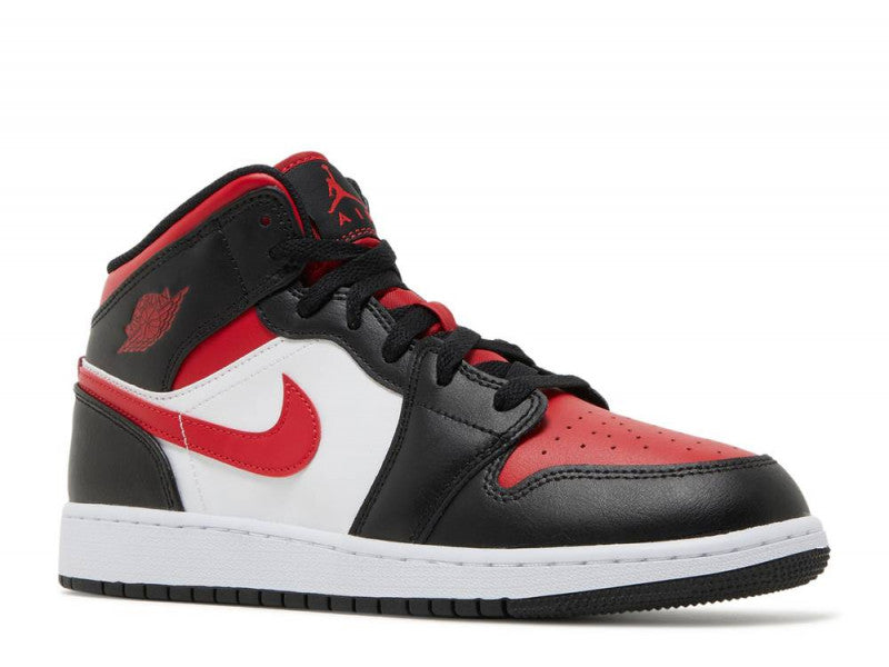 Air Jordan 1 Mid Black Fire Red (GS)