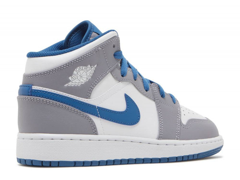 Air Jordan 1 Mid True Blue Cement (GS)