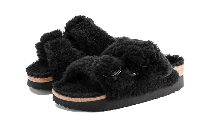 Birkenstock Arizona Big Buckle Shearling Teddy Black - 1021705