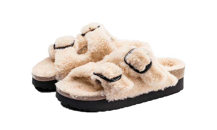 Birkenstock Arizona Big Buckle Shearling Teddy Eggshell - 1017642