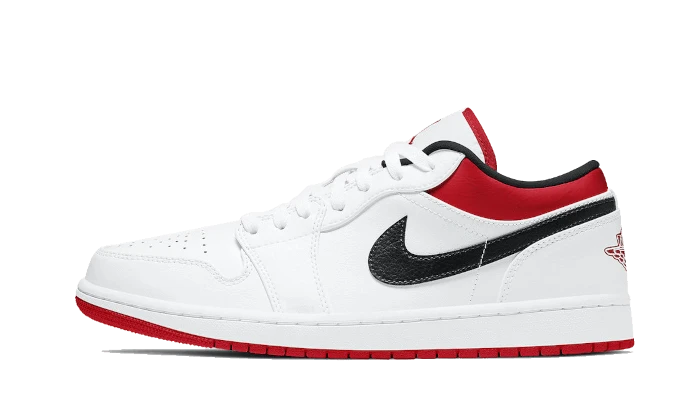 Air Jordan 1 Low White University Red Black - 553558-118