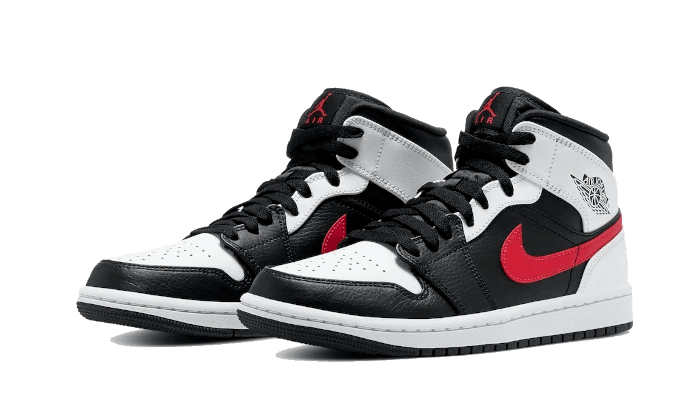 Air Jordan 1 Mid Black Chile Red White - 554724-075