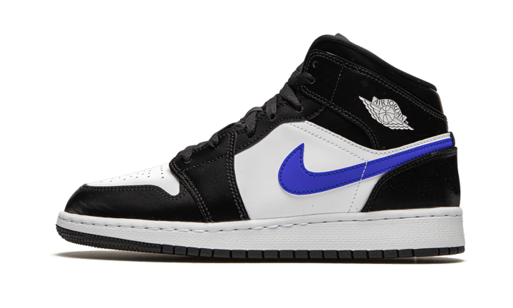 Air Jordan 1 Mid Black Racer Blue White - 554725-084