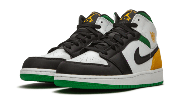 Air Jordan 1 Mid SE White Laser Orange Lucky Green - BQ6931-101