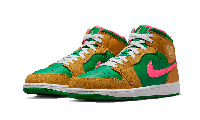 Air Jordan 1 Mid Wheat Watermelon - DX4365-700