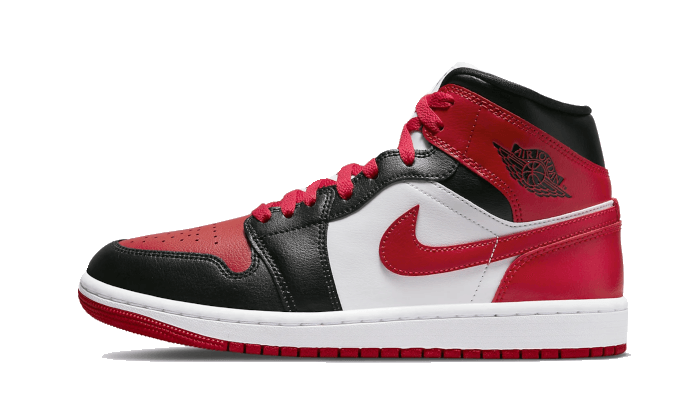 Air Jordan 1 Mid White Bred Toe - BQ6472-091