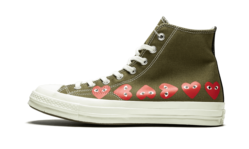 Converse Chuck Taylor All-Star 70s Hi Comme des Garçons PLAY Multi-Heart Green - 162973C