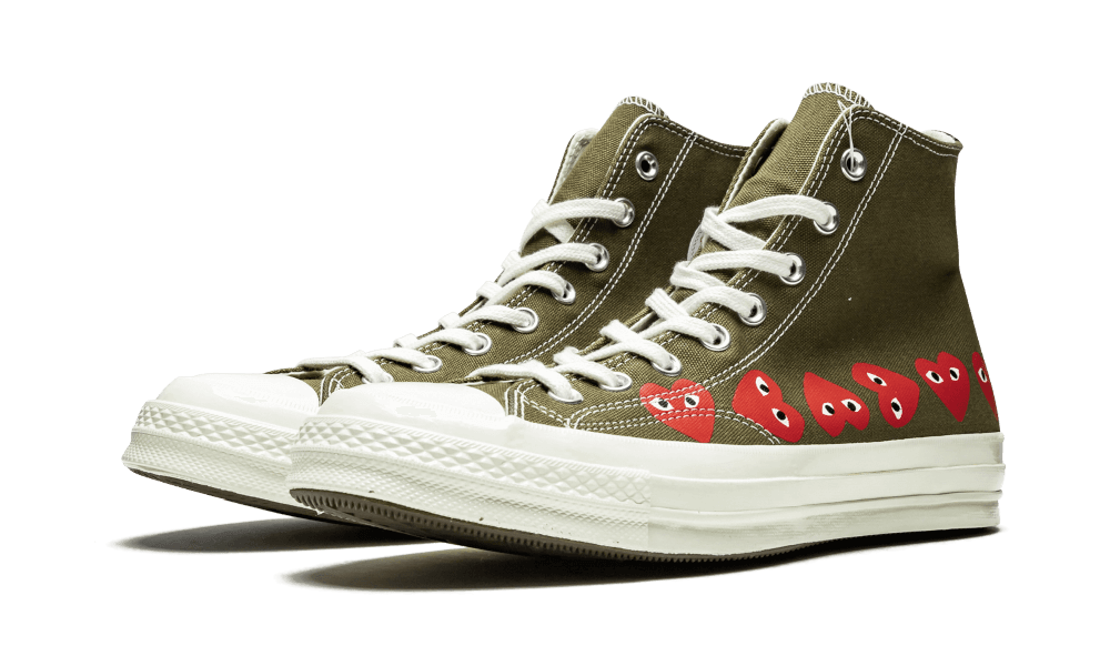 Converse Chuck Taylor All-Star 70s Hi Comme des Garçons PLAY Multi-Heart Green - 162973C