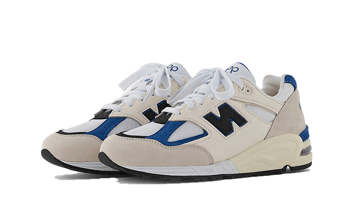 New Balance 990 v2 Made In USA White Blue - M990WB2