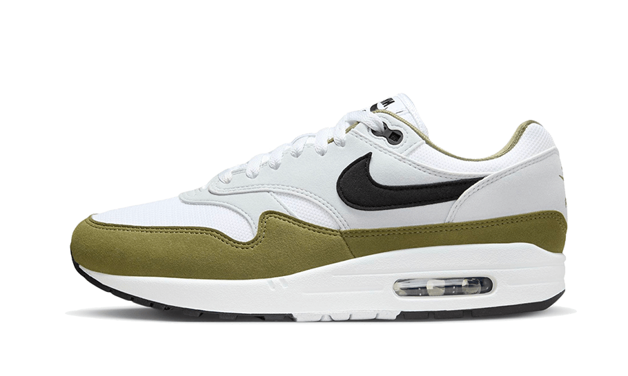 Nike Air Max 1 White Black Medium Olive - FD9082-102