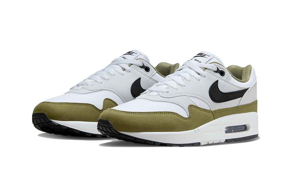 Nike Air Max 1 White Black Medium Olive - FD9082-102