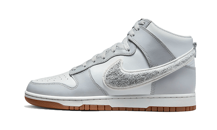 Nike Dunk High Retro Chenille Swoosh White Grey - DR8805-003